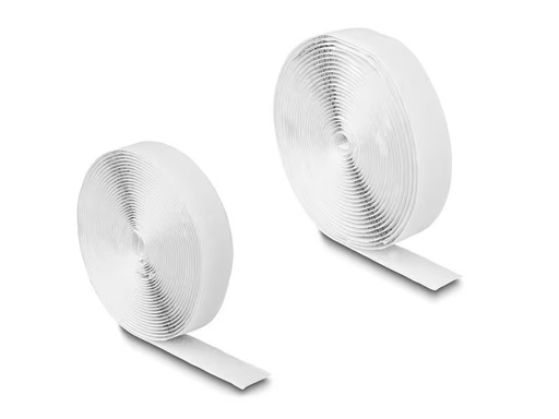 [90283343 1527335] Delock Klettband 10 m x 20 mm mit Haft- und Flauschband, Weiss