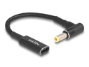 Delock Ladekabel USB-C zu 5.5 x 2.5 mm Stecker 90° gewinkelt, 15 cm
