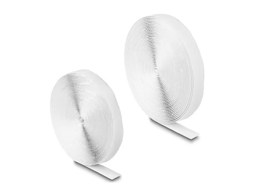 [90283419 1527336] Delock Klettband 5 m x 20 mm mit Haft- und Flauschband, Weiss
