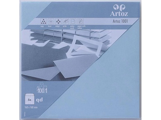 [90047953 1212403] Artoz Couvert 1001, 16 x 16 cm, 5 Stück, Pastellblau