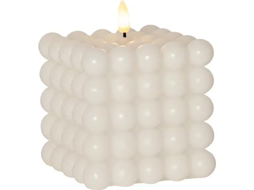 [90283586 1523410] Star Trading LED-Kerze Pillar Flamme Dot, 10 x 12.5 cm, Weiss