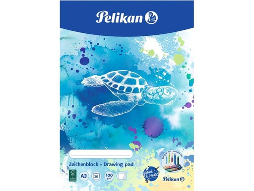 [90283656 1496887] Pelikan Zeichenblock A3, 20 Blätter