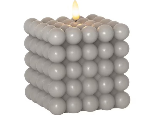 [90283658 1523412] Star Trading LED-Kerze Pillar Flamme Dot, 10 x 12.5 cm, Braun