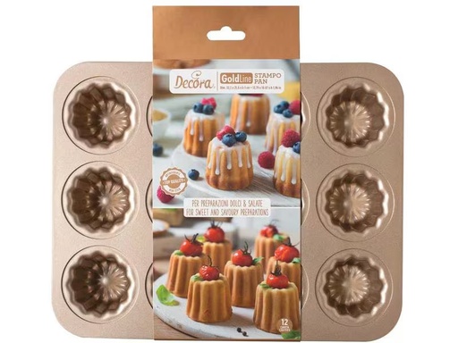 [90283732 1528109] Decora Muffin Backform 12 Mulden, Rosegold