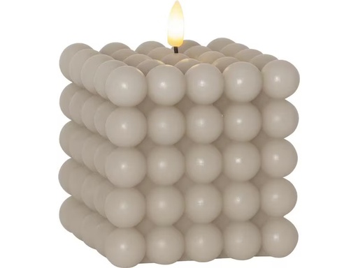 [90283752 1523411] Star Trading LED-Kerze Pillar Flamme Dot, 10 x 12.5 cm, Beige