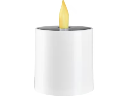 [90283836 1523380] Star Trading LED-Kerze Solar Saul, Ø 7.3 x 11 cm, Weiss