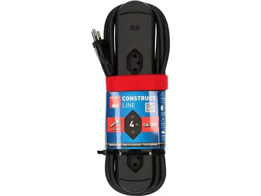 [90283982 1520259] Max Hauri Steckdosenleiste Construct Line 4x T13, Rot/Schwarz