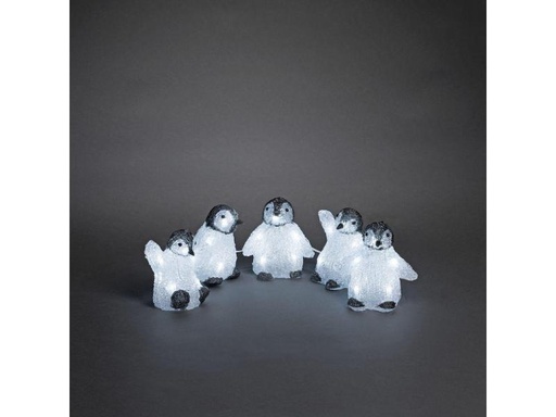 [90284040 757362] Konstsmide LED-Figur Acrylic 12.5cm Pinguine 5er Set