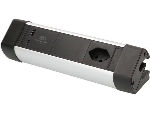 [90284054 1520262] Max Hauri Tischsteckdosenleiste Office Line 1x T13, 1x USB A/C, PD+QC