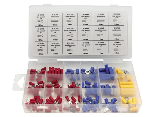 [90048011 326942] Perel Quetschverbinder-Sortiment HAS05 Rot/Blau/Gelb, 1 Stück