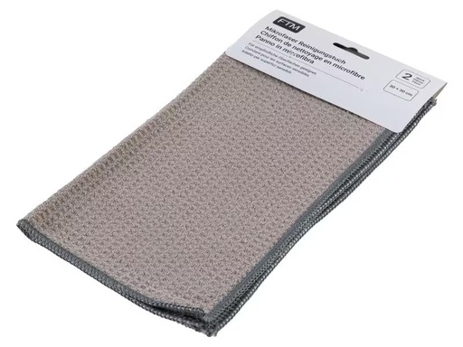 [90284243 1450837] FTM Mikrofaser-Reinigungstuch 2 Stück, Grau