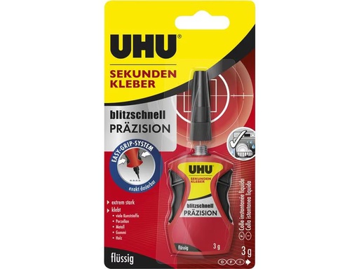 [90284397 1538168] UHU Sekundenkleber Präzision 1 Stück, Transparent