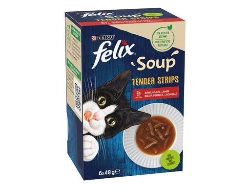 [90284426 1516315] Felix Nassfutter Soup Original Fleisch, 6 x 48g