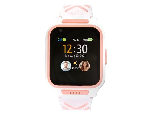 [90284455 1497555] MyKi Smartwatch GPS Kinder Uhr MyKi 4 Weiss/Pink mit SIM-Karte