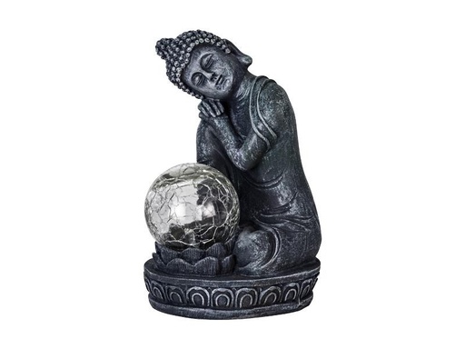 [90284885 1533558] EGLO Leuchten Gartenlicht Solardekoration Buddha, 19.5 cm, Grau