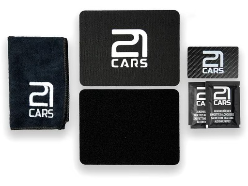[90285146 1512620] 21CARS Kennzeichenhalterset Klett Motorrad Premium, Schwarz