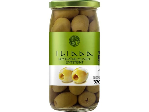 [90285157 1533997] Iliada Golden Line Bio Grüne Oliven, entsteint 370 g