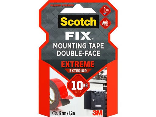 [90285312 1532551] Scotch Aussenmontageband Extreme, 19 mm x 1.5 m, 1 Rolle, Schwarz
