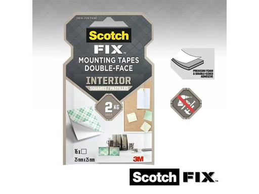 [90285370 1532544] Scotch Innenmontagequadrate Scotch-Fix, 25 mm x 25 mm, Weiss
