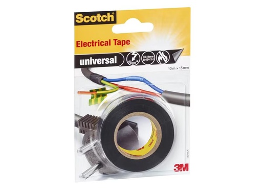 [90285494 1532540] Scotch Isolierband Universal, 15 mm x 10 m, 1 Rolle, Schwarz