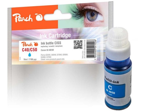 [90004796 1142653] Peach Tinte Canon GI-40/50 Cyan