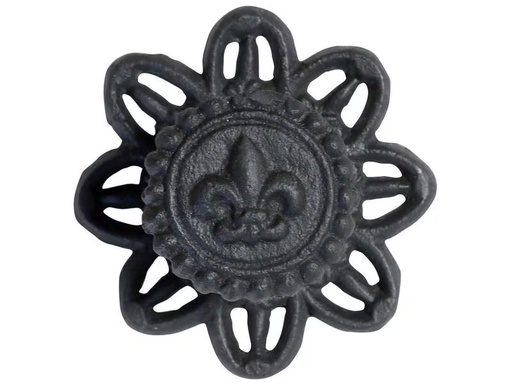 [90285908 1472756] Chic Antique Möbelgriff mit französischer Lilie Ø 8 cm, antik Schwarz