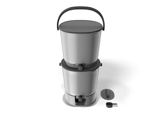 [90286097 1531348] Bokashi Komposter Essential, Grau, 2er-Set inkl. Erde