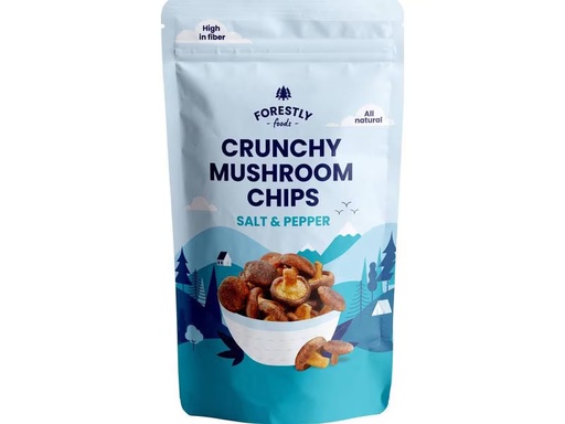 [90286181 1530294] Forestly Foods Crunchy Mushroom Chips – Salz &amp; Pfeffer 50 g
