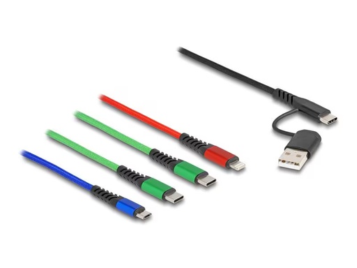 [90286274 1538561] Delock USB-Ladekabel USB A/USB C - Lightning/Micro-USB B/USB C