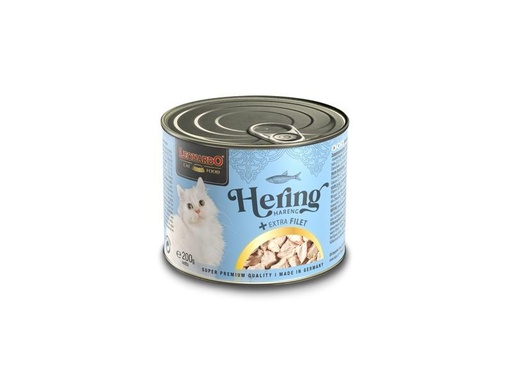 [90286342 1531023] Leonardo Cat Food Nassfutter Hering + Extra Filet, 200 g