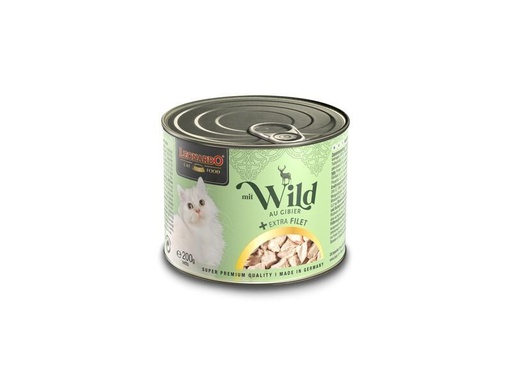 [90286360 1531027] Leonardo Cat Food Nassfutter Wild + Extra Filet, 200 g