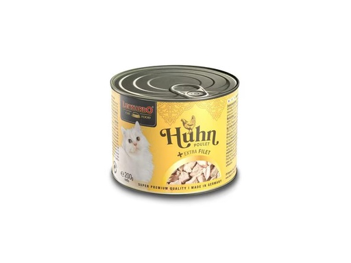 [90286365 1531026] Leonardo Cat Food Nassfutter Huhn + Extra Filet, 200 g