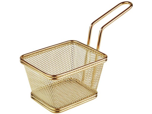 [90286395 1529540] Paderno Servierkorb Pommes Frites 10 cm x 8.5 cm, 1 Stück, Gold