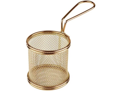 [90286427 1529542] Paderno Servierkorb Pommes Frites 8 cm x 7.5 cm, 1 Stück, Gold