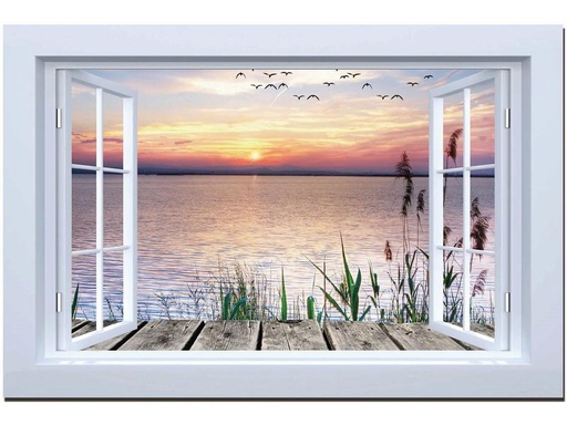 [90286452 1418244] Dameco LED Wandleuchte Bild Fenster auf Steg