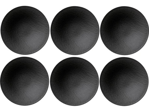 [90048280 907479] Villeroy &amp; Boch Suppen- &amp; Pastateller Manufacture Rock 6 Stück, Schwarz