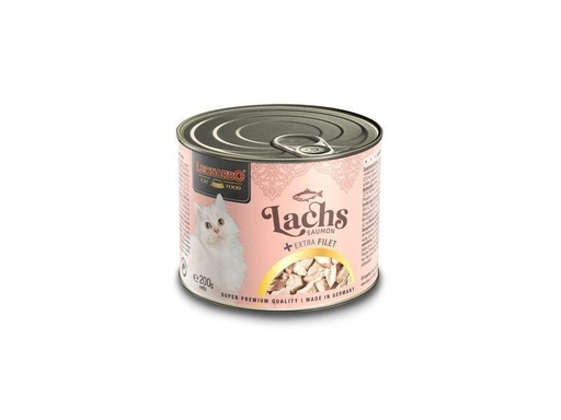 [90286706 1531022] Leonardo Cat Food Nassfutter Lachs + Extra Filet, 200 g