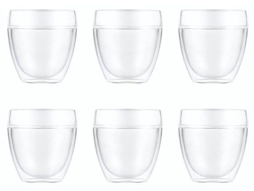 [90048301 1014202] Bodum Thermobecher Pavina Outdoor 250 ml, 6 Stück, Transparent