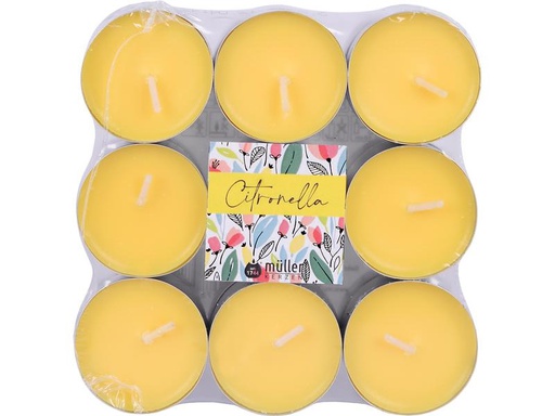 [90286817 1422361] müller Kerzen Outdoor Teelichter Citronella 18 Stück, 1.5 x 3.9 cm