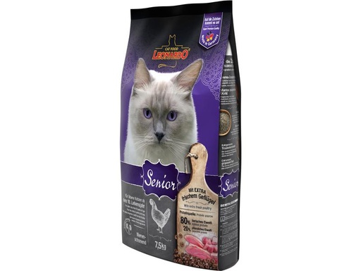 [90286839 1531021] Leonardo Cat Food Trockenfutter Senior Geflügel, 7.5 kg