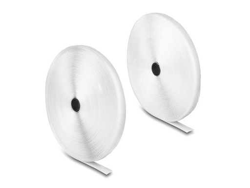 [90286915 1544238] Delock Klettband 25 m x 20 mm mit Haft- und Flauschband Weiss