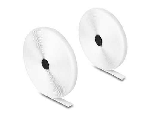 [90287026 1544239] Delock Klettband 15 m x 20 mm mit Haft- und Flauschband Weiss