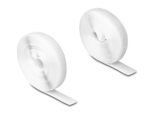 [90287068 1544237] Delock Klettband 5 m x 20 mm mit Haft- und Flauschband Weiss