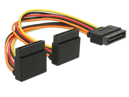 [90048335 759265] Delock Y-Stromkabel SATA - 2x SATA 15 cm, gewinkelt