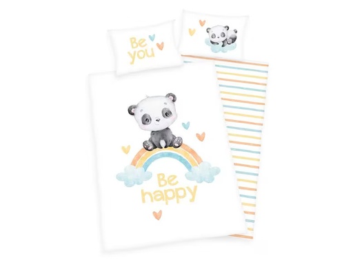 [90287205 1518621] Herding Kinderbettwäsche Regenbogen Panda 100 x 135 cm + 40 x 60 cm