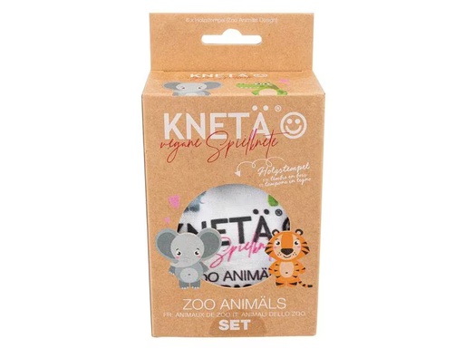 [90287912 1542127] KNETÄ Holzstempel Set Zoo Animäls