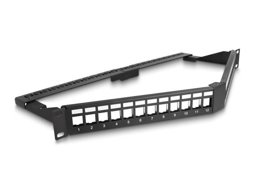 [90288319 1541038] Delock Patchpanel 24 Port Keystone, 19 Rack mit Entlastungsschiene