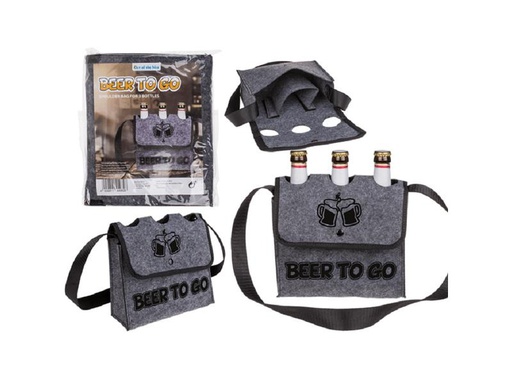 [90288327 1541124] Partyartikel Partyaccessoire Tasche Beer to go mit 3 Fächern