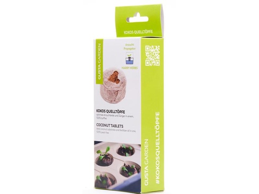 [90288559 1547121] Gusta Garden Kokos-Quelltöpfe HARRY HERBS, 16 Stück