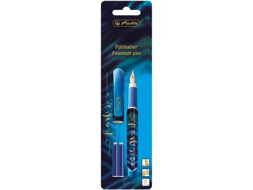 [90288611 1496927] Herlitz Füllfederhalter New Batik Fearless Medium (M), Blau